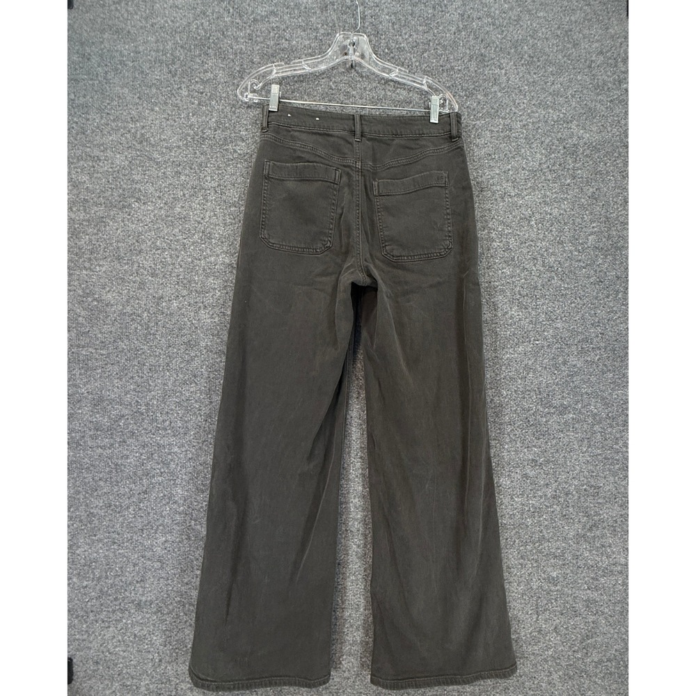 American Eagle Pants Women 6 Gray Super High Rise Baggy Wide Leg Stretch Utility - Picture 6 of 11